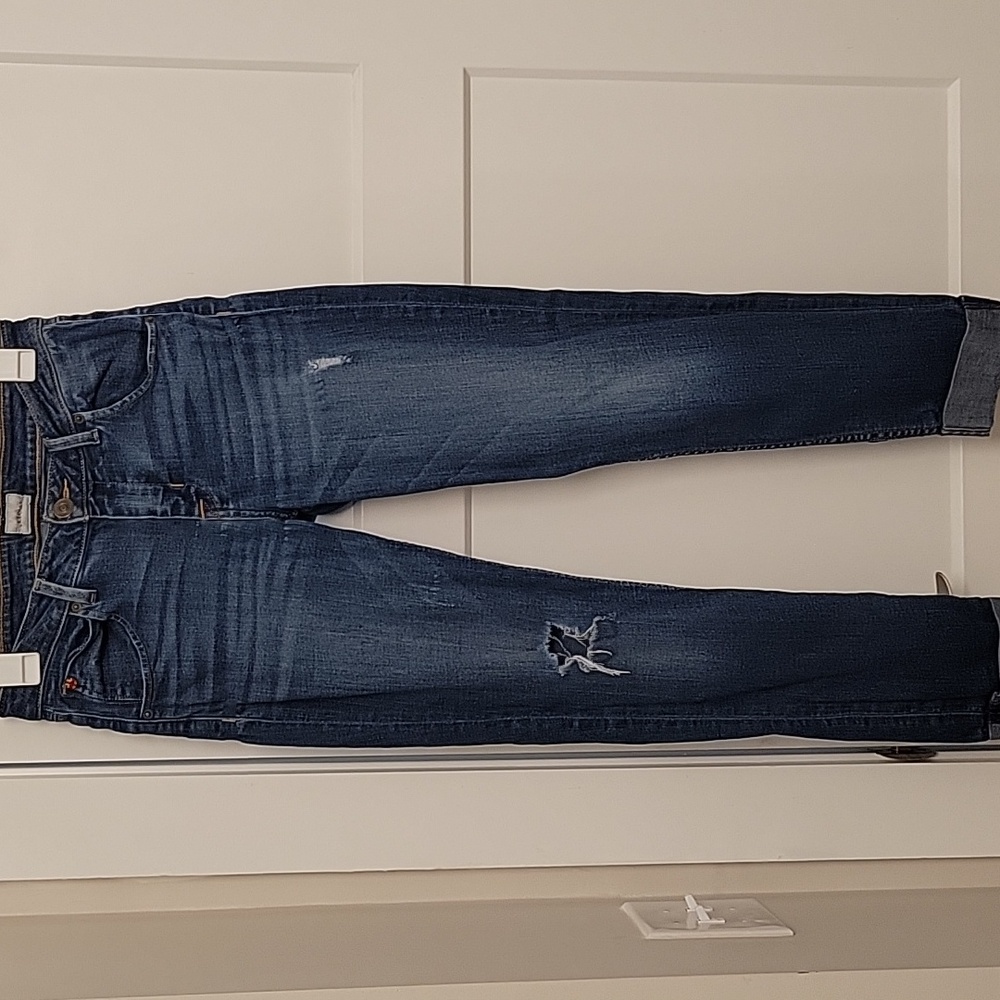 Hudson Bacara Crop Straight Cuffed Skinny Jeans